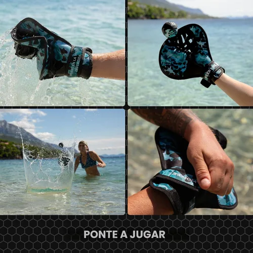 Miniatura 3 de Waboba Catch Water Gloves Pro - Juego de pelotas rebotadoras de agua, para juegos de playa y juguetes de piscina, 2 manoplas estilo béisbol