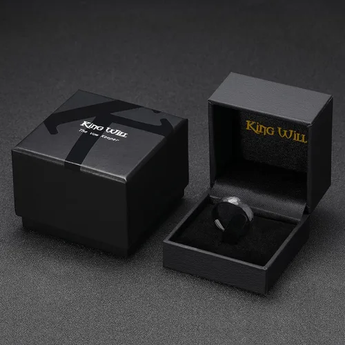 Miniatura 6 de King Will Anillos de tungsteno martillado de 0.315 pulgadas para hombres y mujeres abovedados negroplata y oro rosa cepillado anillo de boda