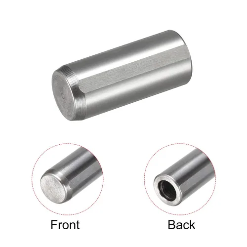 Miniatura 3 de uxcell M8 Pasador de rosca interna 0.512x1.181 in Chaflanado ranura de escape plana Pin cilíndrico Cama Estantería Dispositivos metálicos Pines