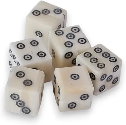Miniatura 6 de D6 - Juego de 12 dados vikingos/medievales para apuestas de hueso y cuerno, 9/16 pulgadas (0.551-0.591 in) de grosor
