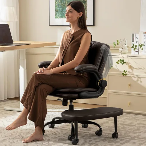 Miniatura 10 de AreShark Silla de Oficina con Piernas Cruzadas: Silla de Escritorio Criss Cross para TDAH con Ruedas y Reposapiés Giratorio Extensible - Silla