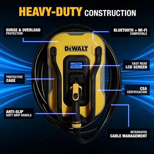 Miniatura 2 de DEWALT Cargador EV de nivel 2 para vehículo eléctrico de hasta 40 amperios y 240 V, control de aplicación Bluetooth y Wi-Fi, certificado CSA