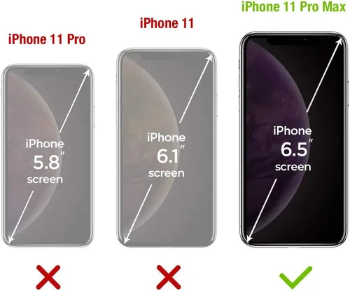 Miniatura 2 de Funda para iPhone 11 Pro Max con 2 protectores de pantalla de vidrio [protección completa] - Transparente