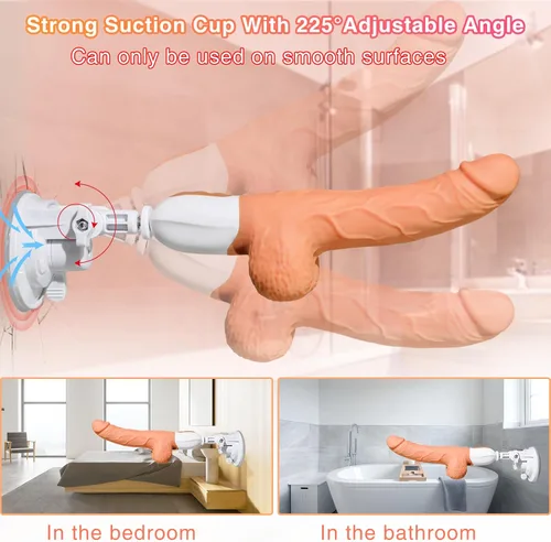 Miniatura 4 de Máquina sexual de empuje con consolador realista para mujeres con 10 modos de vibración y empuje para estimulación del punto G, clítoris y anal