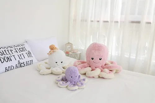 Miniatura 6 de Muñeca de Peluche de Pulpo de Dibujos Animados Linda, Juguetes Regalo, Juguetes de Peluche de Mar para Niños y Amantes, Decoración del Hogar