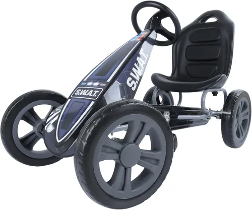 Miniatura 10 de hauck Pedal ciclón Go Kart con asiento de cubo ajustable, ruedas de plástico de espuma EVA de 12 pulgadas, freno de mano para ruedas traseras, Rojo