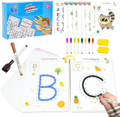 Miniatura 8 de Fabeto Actividades de aprendizaje preescolar Libro de trabajo educativo: Libro de seguimiento de práctica de escritura a mano de prek - Juguetes