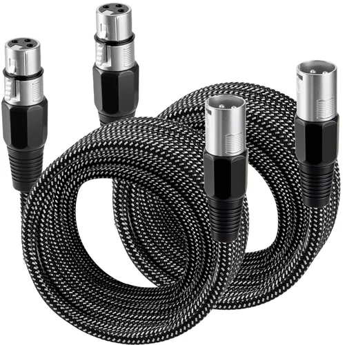 Miniatura 12 de Cable XLR KINXIYU 3 pies, cable de micrófono 3 Pin Nylong trenzado balanceado XLR macho a hembra, cables de parche de micrófono de servicio pesado