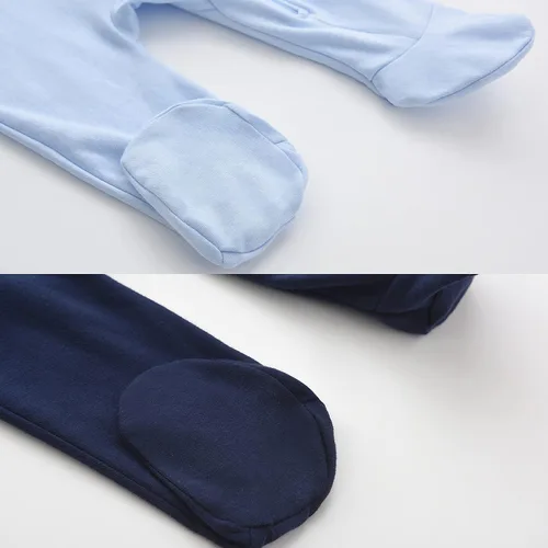 Miniatura 6 de Pijama de Algodón para Bebés y Niños para Dormir y Jugar con Cremallera Frontal y Pies de 0-12 Meses