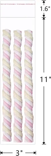 Miniatura 2 de Bolsas de celofán resellables transparentes de 3 x 11 pulgadas de largo, 200 unidades, bolsas de celofán autosellantes para barras de pretzel