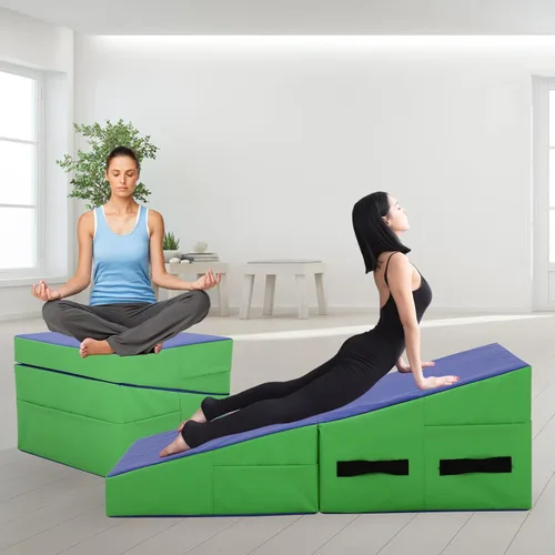Colchoneta de gimnasia de 48 x 24 pulgadas, tapete de gimnasia con superficie antideslizante de PVC para niños y adultos, colchoneta plegable para