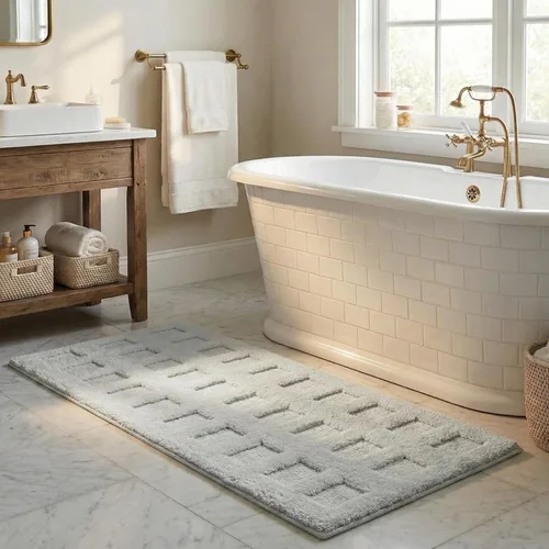 Miniatura 160 de GRANNY SAYS Alfombras de baño antideslizantes, lavables, extra suaves y absorbentes de agua para baño, alfombra de baño peluda de felpa, alfombra