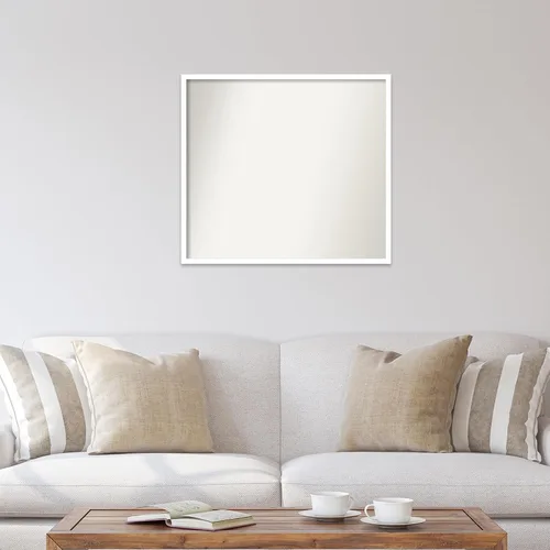 Miniatura 300 de Amanti Art Espejo de baño blanco para sobre el fregadero, 32 x 45 pulgadas, espejo de tocador rectangular blanco esbelto, marco de madera moderno