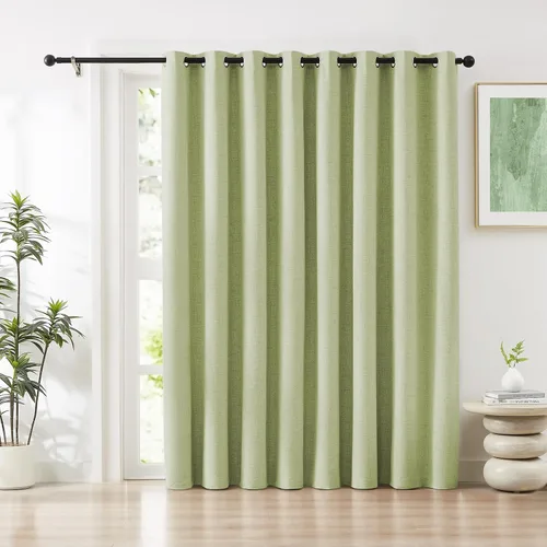 Miniatura 27 de Cortinas opacas de lino beige Melodieux de 63 pulgadas de largo para dormitorio, sala de estar, 100% cortinas con ojales para bloquear la luz