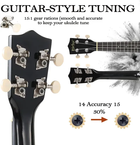 Miniatura 6 de Kit de ukelele soprano para principiantes de 21 pulgadas con correa de sintonizador de bolsa de concierto en línea gratuita, rápido de aprender