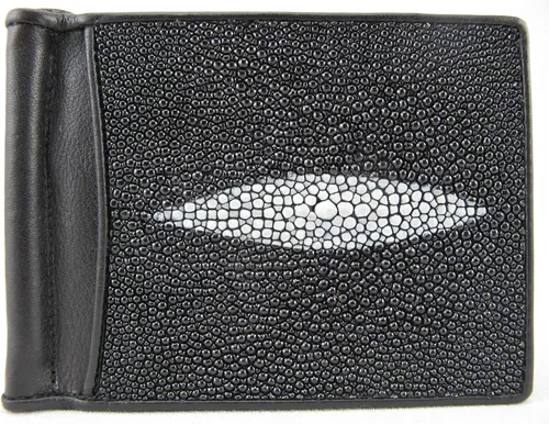 Miniatura 2 de Pelgio Cartera plegable delgada con clip de dinero para piel de Stingray