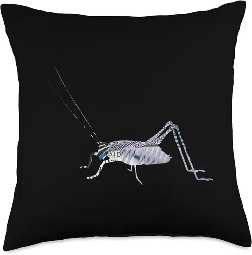 Miniatura 5 de COLLAGE ART INSECTS by TOMAHAWK ARTS Unique Steampunk Bug Cricket Collage Art for Insect Nature Throw Pillow 16x16, Multicolor