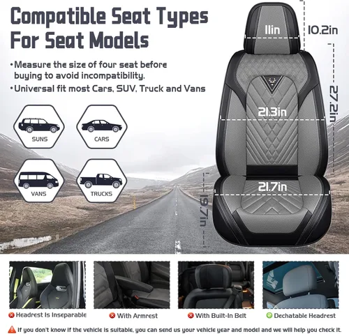 Miniatura 7 de Fundas de Asiento de Coche para Nissan Murano 2003-2026, Funda de Asiento Completa de Piel Nappa Impermeable, Protector de Asiento Automotriz