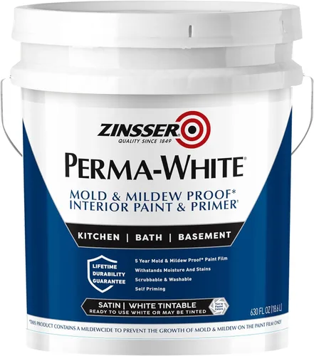 Miniatura 3 de Zinsser 2770 PERMA-WHITE - Pintura interior a prueba de moho y moho, 5 galones, color blanco cáscara de huevo
