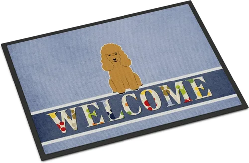 Caroline's Treasures BB5650MAT - Tapete de bienvenida color caniche de bienvenida de 18 x 27 pulgadas, para interiores y exteriores, para entrada,