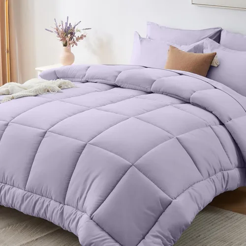 Miniatura 45 de Sasttie Juego de edredón tamaño individual, 5 piezas de cama reversible en una bolsa, juego completo de ropa de cama que incluye edredón, sábana