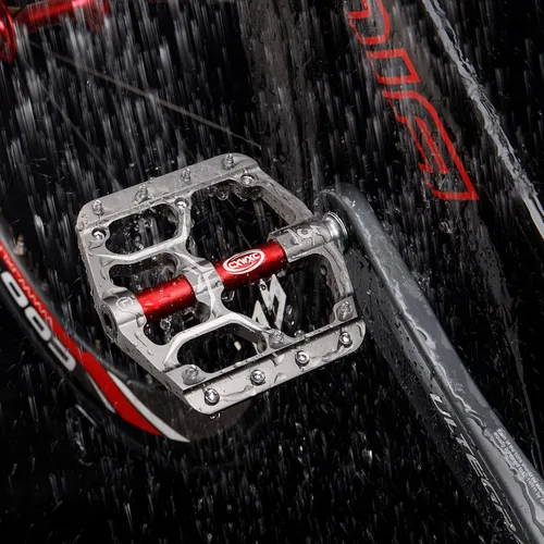 Miniatura 6 de Pedales de bicicleta de carretera/montaña – 3 rodamientos de 9/16 pulgadas de aleación de aluminio – Pedal de bicicleta de montaña con clavos