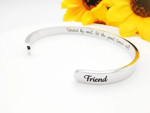 Miniatura 104 de Pulseras inspiradoras para mujer, joyería de acero inoxidable, con refranes, pulsera motivacional con mensaje oculto, pulseras grabadas para mejor