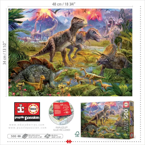 Miniatura 5 de Educa Rompecabezas de reunión de dinosaurios (500 piezas)