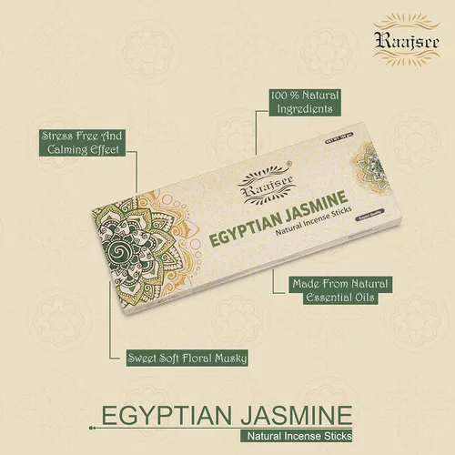 Miniatura 4 de Raajsee Varillas de incienso natural de flores de jazmín, paquete de 3.53 oz, 100% puro, orgánico, natural, enrollado a mano, libre de productos