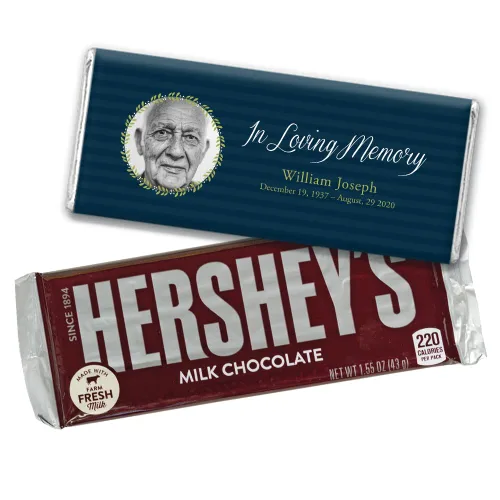 Barras de caramelo de chocolate con recuerdo personalizado de 12 quilates (12 unidades) en memoria amorosa con foto