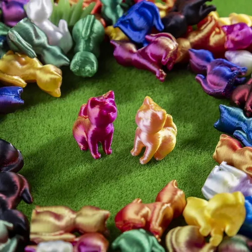 Miniatura 5 de 100 piezas de mini animales impresos en 3D figuras de plástico de animales pequeños en miniatura, figuras de gato pequeño a granel para micro hadas