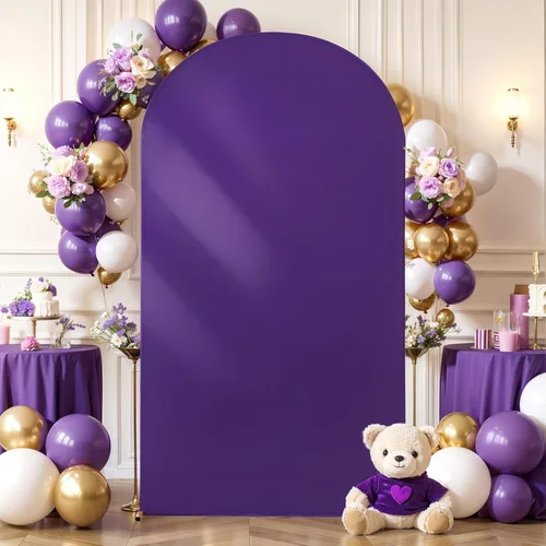 Miniatura 46 de Cubierta de Fondo de Arco Negro, Cubierta de Arco Ajustada de Spandex de 6 Pies para Arco de Boda Chiara Elástica de Arco de Fondo Redonda