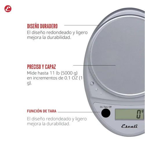 Miniatura 4 de Escali Primo - Báscula digital de alimentos multifuncional para cocina y báscula de hornear para medir peso con precisión y control de porciones