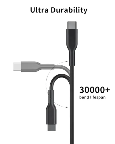 Miniatura 2 de Cable USB C a USB C (paquete de 2, 6 pies, 60 W/3 A) para iPhone 15, carga rápida para iPhone 15 Pro Max Plus, iPad Mini 6/Pro 2021, iPad Air 4
