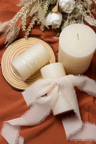 Miniatura 7 de Juego de 3 rollos de cinta de gasa de gasa hecha a mano con flecos de 1.5 pulgadas x 7 yardas para decoración de flores, invitaciones de boda