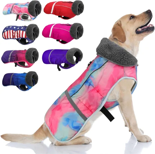 Miniatura 11 de Doglay Abrigo para Perro, Chaqueta Impermeable para Perro Abrigo de Invierno para Mascotas para Clima Frío con Cuello Peludo Grueso, Chaqueta