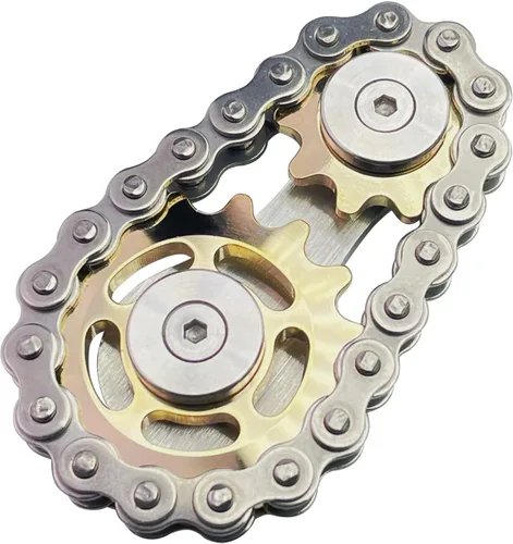 Miniatura 9 de Juguete giratorio para ansiedad con cadena de piñón de metal, juguete para ansiedad para aliviar el estrés y la ansiedad, engranajes de cadena