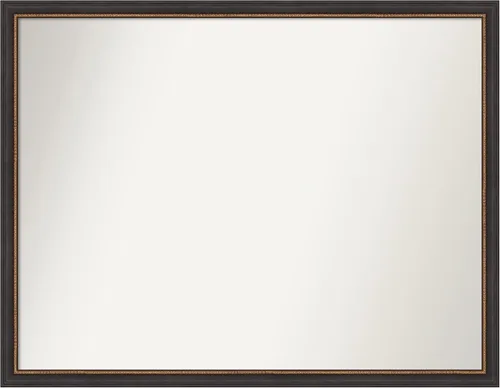 Miniatura 249 de Amanti Art Espejo de baño negro para sobre el fregadero, 23 x 23 pulgadas, espejo cuadrado negro Ashton, marco de madera tradicional mediano, se