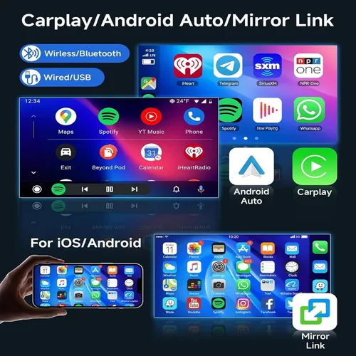 Miniatura 3 de PHEZEN Estéreo de coche con pantalla táctil de 7 pulgadas compatible con Ford Edge 2007-2010, Android 13 Doble DIN Radio de coche con Carplay
