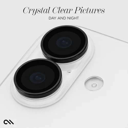 Miniatura 6 de Case-Mate Protector de lente de cámara con anillos negros de aluminio para iPhone 17, doble vidrio templado, antiarañazos, visión Ultra HD con toma