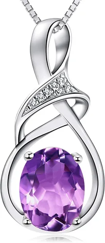 Joyería fina con piedra natal para mujer, piedra preciosa natural, topacio amatista, ópalo, granate, peridoto y citrino, plata de ley, collar con