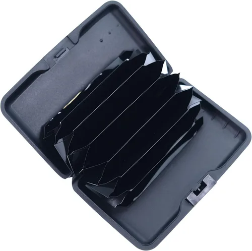 Miniatura 3 de Mini cartera de aluminio RFID para tarjetas de crédito, funda rígida de metal delgado para tarjetas de visita para mujeres y hombres, CCW037, Moderno