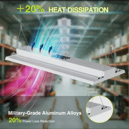 Miniatura 5 de Luz lineal LED de 300 W con sensor de movimiento, área de iluminación central más grande, 45000 lm, 120-277 V, 0-10 V, 5000 K, luces LED lineales