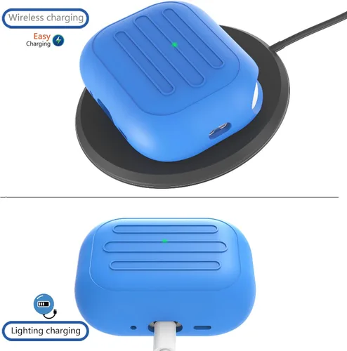 Miniatura 4 de Funda antipérdida para AirPods Pro 3, diseño de una pieza, carga inalámbrica, LED visible, cordón incluido (amarillo fluorescente)
