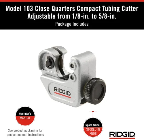 Miniatura 7 de Cortador de tubería RIDGID modelo 103 1/8 pulg x 5/8 pulg.