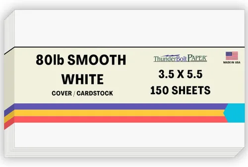 Miniatura 46 de 200 hojas de papel para tarjetas blanco brillante liso de 80#, 10,2 x 22,9 cm (4 x 9 pulgadas) Tamaño de inserción para sobre #10 - 36 kg/libra