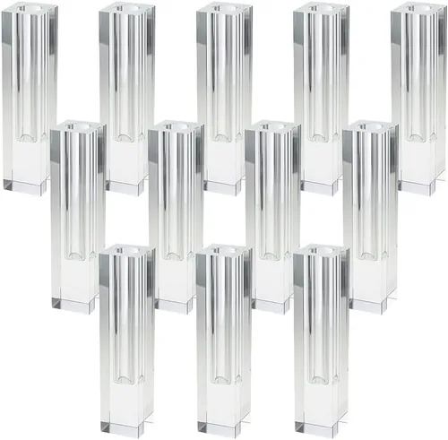 Miniatura 10 de Serene Spaces Living Jarrón cuadrado pequeño y moderno de cristal, florero decorativo para centros de mesa de boda, eventos, fiestas, detalles