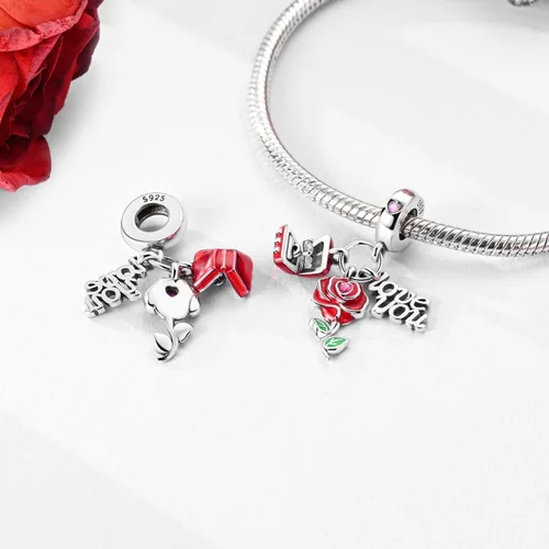 Miniatura 57 de Hapour Dijes de plata de ley 925 para pulseras, collar, joyería europea, colgante de cuentas para mujeres y madres
