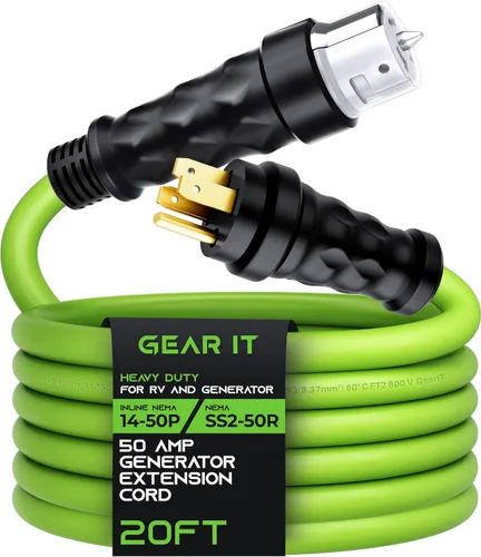 Miniatura 11 de GEARit Cable de extensión para generador de 50 amperios, 125/250 V para caja de entrada de alimentación de 50 A, NEMA 14-50P a SS2-50R, conector