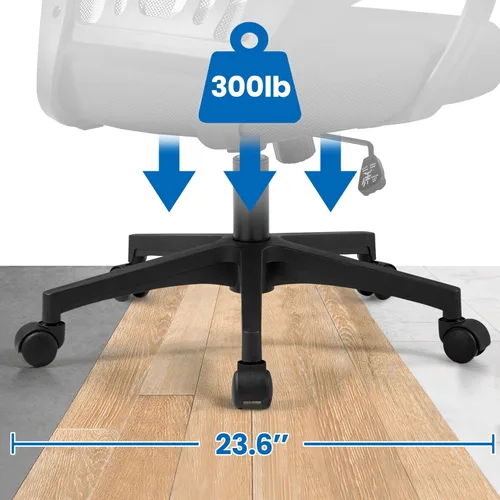 Miniatura 8 de Yaheetech Silla de oficina de malla con respaldo medio, ajustable, ergonómica, silla de trabajo para computadora, giratoria rodante con soporte